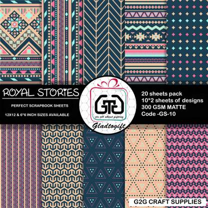 Gladtogift Royal pattern paper Theme,  Scrapbook Kit