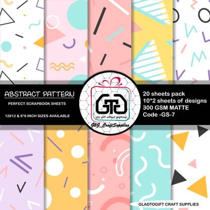 Gladtogift abstract paper theme pack 22 sheets -300 gsms Theme,  Scrapbook Kit