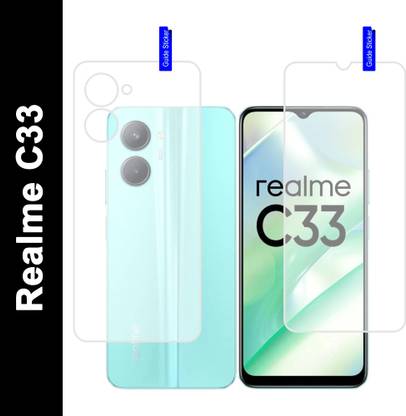 DESIBUZZ Front and Back Tempered Glass for Realme C33, realme C33 2023, (Scratch Proof,Ultra Thin Flexible Tempered)