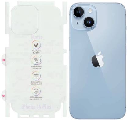 MobileZon Back Screen Guard for Apple iPhone 14 Plus Unbreakable Membrane With Sides Coverage Matte Transparent