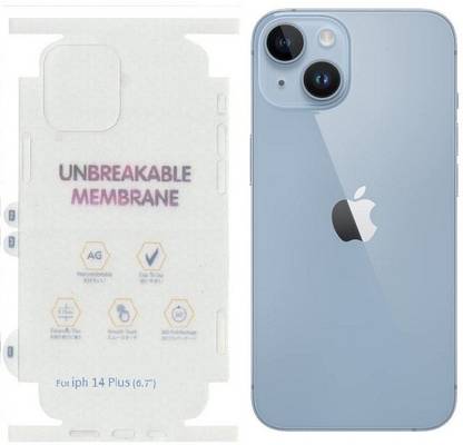 VOLMERE Back Screen Guard for Compatible For Apple iPhone 14 Plus Matte Unbreakable Hydrogel, Screen Protector 360 Protection, With Apple Cut