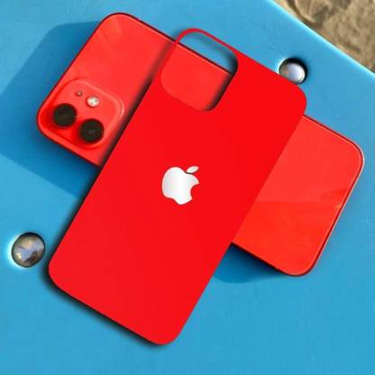 CallSmith Back Tempered Glass for Apple iPhone 12 Red Ultra Glossy White Back Tempered Glass, With Apple Logo