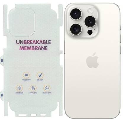 yuvu77 Back Screen Guard for Apple iPhone 15 Pro, Membrane, 360 coverage