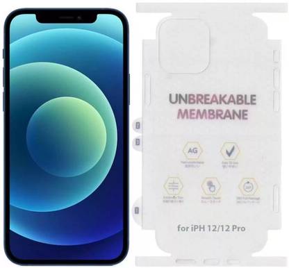 VOLMERE Back Screen Guard for Apple iPhone 12 /12 Pro Matte Membrane 360 Degree Protection, with Apple Logo