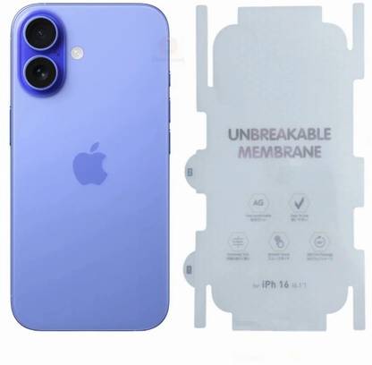 CallSmith Back Screen Guard for Apple iPhone 16 Matte Transparent Unbreakable Membrane Back & Sides TPU Film Protector ( Not Tempered Glass )