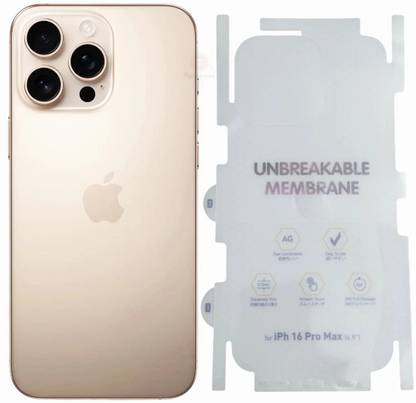 CallSmith Back Screen Guard for Apple iPhone iPhone 16 Pro Max Matte Transparent Unbreakable Membrane Back & Sides TPU Film Protector ( Not Tempered Glass )