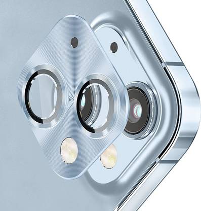 LOWCOST ASM Camera Lens Protector for Apple iPhone 14, Apple iPhone 14 Plus Blue Camera Lens Protector, Premium Aluminum Alloy Metal Ring Lens Protector