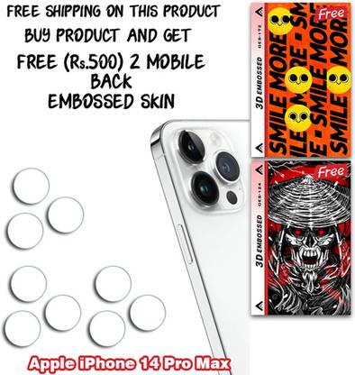 SOMTONE Camera Lens Protector for Apple iPhone 14 Pro Max WITH FREE 500 RUPEES 2 3D EMBOSSED SKIN FOR MOBILE BACK CS172