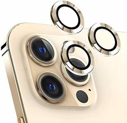 VOLMERE Camera Lens Protector for Apple iphone 12 pro Max 6.7 inch, Premium HD Tempered Glass Metal Ring Aluminum Alloy Lens Screen Cover Film