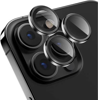 AmericHome Camera Lens Protector for Apple iPhone 14 Pro, 14 Pro Max Camera Lens Aluminium Alloy Metal Ring Easy To Install (Black)