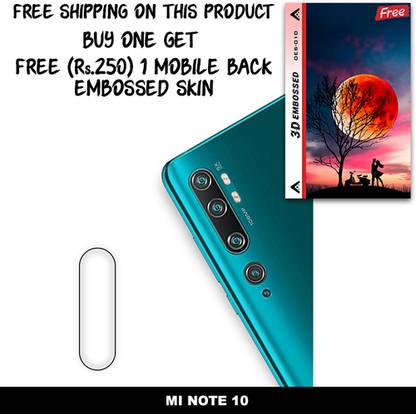 ARBAN Camera Lens Protector for MI NOTE 10 FREE 1 3D EMBOSSED SKIN FOR MOBILE BACK WITH CUT C1S010