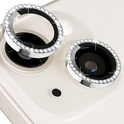 RADHYA Camera Lens Protector for iPhone 13/13 Mini Daimond Camera Ring Silver