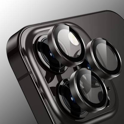 lazzymoby Camera Lens Protector for Apple iPhone 14 Pro, 3D Black Finish, Proper Fitting at Camera Ringh