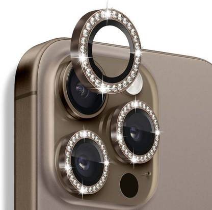 casual need Camera Lens Protector for iPhone 16 Pro / iPhone 16 Pro Max, Tempered Glass Aluminum Alloy Lens Ring Camera Cover Fit (Diamond Browm)