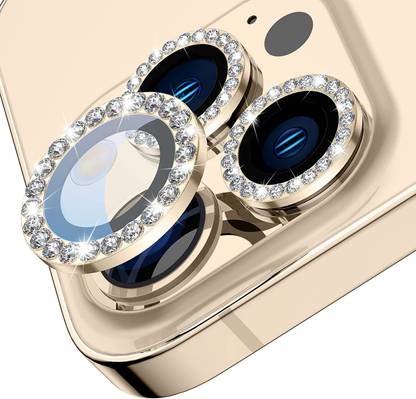 VOSKI Back Camera Lens Ring Guard Protector for iPhone 15 Pro Max Diamond Stone Camera Protector Ring