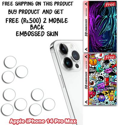 ARBAN Camera Lens Protector for Apple iPhone 14 Pro Max WITH FREE 500 RUPEES 2 3D EMBOSSED SKIN FOR MOBILE BACK CS002