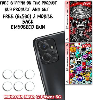 SOMTONE Camera Lens Protector for Moto G Power 5G WITH FREE 500 RUPEES 2 3D EMBOSSED SKIN FOR MOBILE BACK CS124