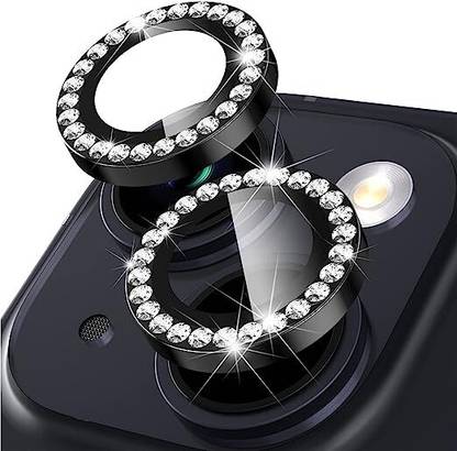 RADHYA Camera Lens Protector for iPhone 13/13 Mini Daimond Camera Ring Black