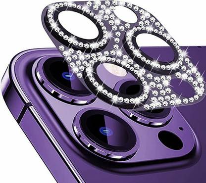 LOWCOST ASM Camera Lens Protector for iPhone 14 Pro Max, iPhone 14 Pro Camera Lens Protector, Keep Original Camera Glass Diamond Metal Camera Lens Screen Cover for iPhone 14 Pro Max Purple