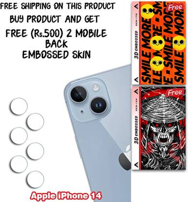 ARBAN Camera Lens Protector for Apple iPhone 14 WITH FREE 500 RUPEES 2 3D EMBOSSED SKIN FOR MOBILE BACK CS172