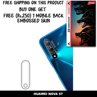 SOMTONE Camera Lens Protector for HUAWEI NOVA 5T FREE 1 3D EMBOSSED SKIN FOR MOBILE BACK WITH CUT C1S061