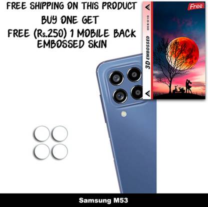 ARBAN Camera Lens Protector for Samsung M53 FREE 1 3D EMBOSSED SKIN FOR MOBILE BACK WITH CUT C1S010