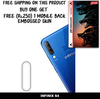 ARBAN Camera Lens Protector for INFINIX S4 FREE 1 3D EMBOSSED SKIN FOR MOBILE BACK WITH CUT C1S061