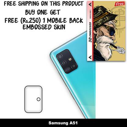 SOMTONE Camera Lens Protector for Samsung A51 FREE 1 3D EMBOSSED SKIN FOR MOBILE BACK C1S001