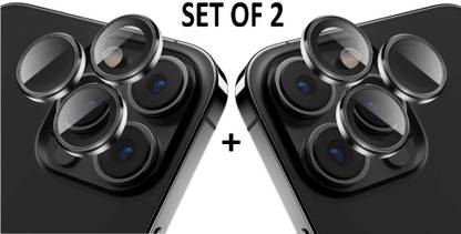 CASECRAFT Camera Lens Protector for Apple iPhone 12 Pro Max Camera Tempered Glass Alloy Lens Ring Cover (Black)