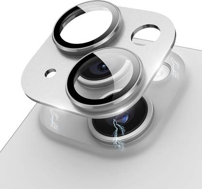 CASELIA Camera Lens Protector for APPLE iPhone 15 Plus, APPLE iPhone 15 Silver Camera Lens Protector