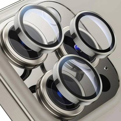 prozzile Camera Lens Protector for Iphone 15 Pro Max, Iphone 15 Pro, Metal Ring with Tempered Glass Screen Protector - Case Friendly, Scratch Resistant, Easy Installation