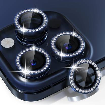 Casesily Camera Lens Protector for iPhone 15 Pro Camera 3D Lens ProtectorFull Coverage Diamond Stone (Pack of 1)