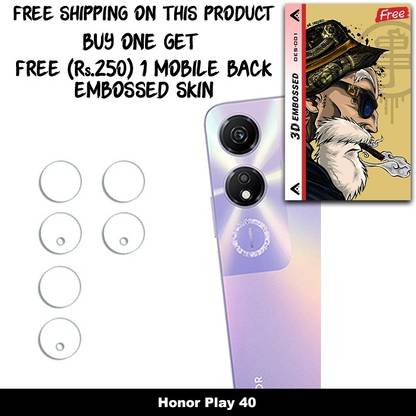 ARBAN Camera Lens Protector for Honor Play 40, 3 CAMERA LENS PROTECTOR WITH 1 FREE 3D EMBOSSED SKIN FOR MOBILE BACK C2S001