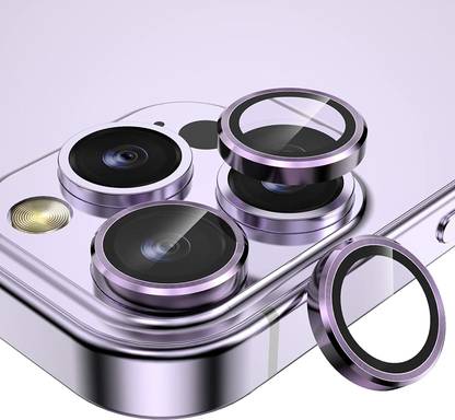 Mobilive Camera Lens Protector for Apple iPhone 14 Pro Metal Alloy Ring Protector with Glass Protection