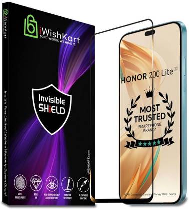 iWishKart Edge To Edge Screen Guard for Honor 200 Lite 5G, Honor 200 Lite, 200Lite, Military grade Edge to Edge Premium gorilla glass with Self Installation Guide - Wet & Dry wipes, Dust Absorber [With Warranty], 6.68"