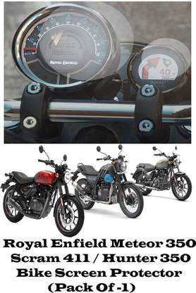 Blackcom Edge To Edge Screen Guard for Royal Enfield Scram 411 Speedo Meter (NOT A TEMPERED GLASS) (.12.131)