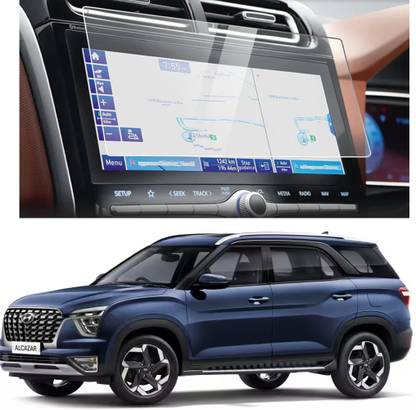 KACA Tempered Glass Guard for Company Fitted, Hyundai Alcazar Signature (O) Turbo DCT (10.25 inch) Car Music System : Navigation : Android System : CarPlay (Glossy :1)