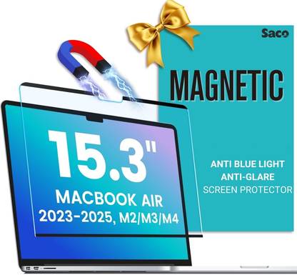 Saco Edge To Edge Screen Guard for (Magnetic Blue Light Matte)MacBook Air M4 Screen Protector 15 Inch (2025-2022) | Compatible with M4 A3241 M3 A3114 M2 A2941