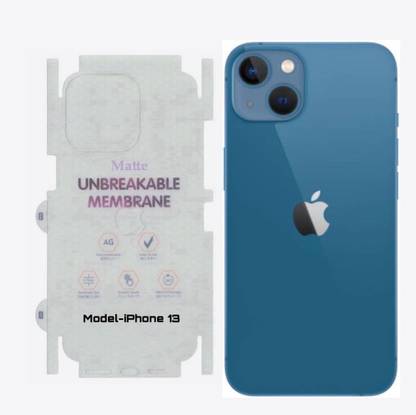 TSHIENTT Edge To Edge Screen Guard for iPhone 13 Matte Back and Side Unbreakable Screen Protector Hydrogel Membrane [WITH CAMERA CUT] Edge to Edge Coverage and Easy Installation, Back Screen Protector Unbreakable Membrane Scratch Guard Transparent TPU Full Fit Protective, Case Friendly For Iphone 13