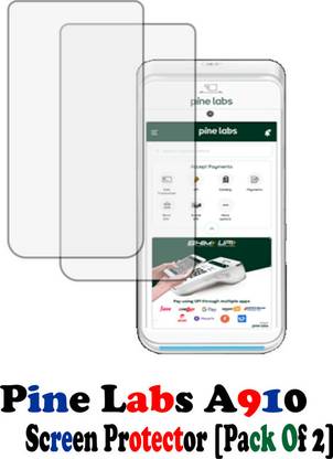 Spnrs Edge To Edge Screen Guard for Pine Labs A910 Android Pos Machine [Matte Transparent]