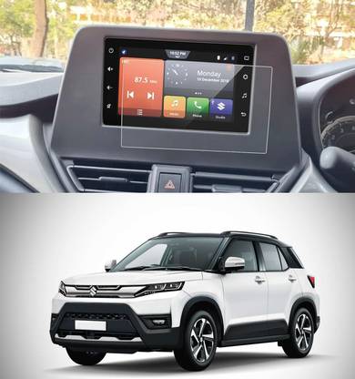Wishguard Edge To Edge Tempered Glass for Company Fitted, Maruti Suzuki New Brezza ZXi S-CNG (7 inch) Car Dashboard Touch Screen & Navigation System (Glossy :1)