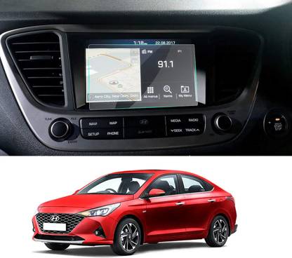 KACA Tempered Glass Guard for Hyundai Verna VTVT 1.6 EX (2018-19) Navigation : Android Player : Infotainment : GPS System : Smart CarPlay : Dashboard Screen (Company Fitted) Glossy :1