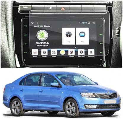 KACA Edge To Edge Tempered Glass for (By Company Fitted) Skoda Rapid Style 1.6 MPI AT (8 inch) (2018) Car Infotainment Navigation & GPS System (Glossy :1)