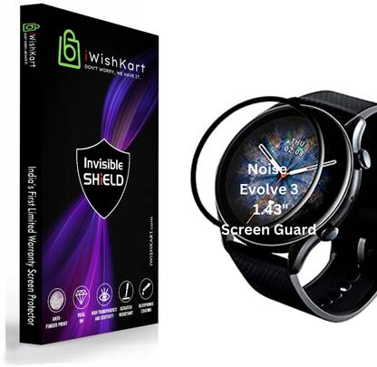 iWishKart Screen Guard for Noise Evolve 3, Noisefit Evolve3 1.43Inch, 3D Curved Original Screen Guard Protector (PMMA)| Edge to Edge Protection | NOT GLASS