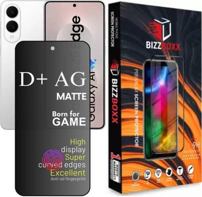 BizzBoxx Edge To Edge Screen Guard for Samsung S25 Edge 5G, S25 Edge, S 25 Edge, S25 Edge D+ AG Matte, temper glass, Matte temper glass, screen guard, temper glass, D+ AG Matte, With Camera Cut and Fingerprint Working, 6.7 Inch With Installation Kit