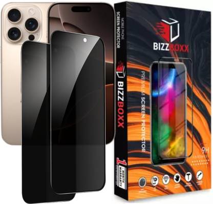 BizzBoxx Edge To Edge Screen Guard for Apple iPhone 16 Pro, iPhone 16 Pro, iPhone 16pro, 16 pro, Precise Curved Edges, Scratch Guard, Privacy temper glass guard, screen guard, temper glass, Privacy