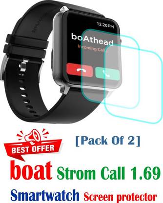 RapTag Edge To Edge Screen Guard for Cv Boat Strom Call Smartwatch [Clear Film]