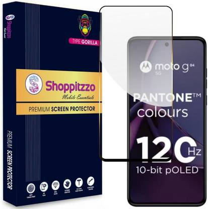 Shoppitzzo Edge To Edge Screen Guard for Motorola G84 5G(6.55 Inch)**NeoShield**Millitary Grade-Anti Explosion-Tempered Glass/Full Screen Coverage-Edge to Edge/9H Hardness/With Easy Installation Kit