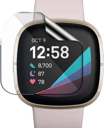 CUBES Edge To Edge Screen Guard for FITBIT Sense Smartwatch, 1.59" Display | Soft and Flexible | Touch Sensitive | Unbreakable | Ultra Thin | High Grade 9H TPU Film