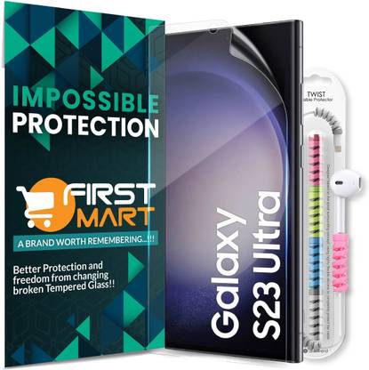 FIRST MART Edge To Edge Screen Guard for Samsung Galaxy S23 Ultra 5G, Samsung S23 Ultra, 4 Layer Unbreakable Membrane with Cable Protector